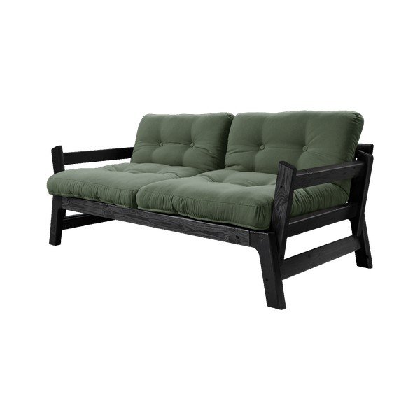 Rozkladacia pohovka so zeleným poťahom Karup Design Step Black/Olive Green-image-1