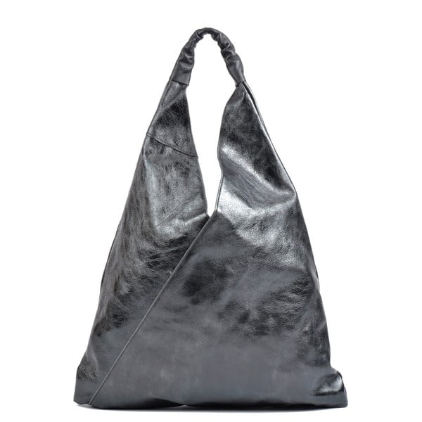 Čierna kožená nákupná taška Isabella Rhea Truhna