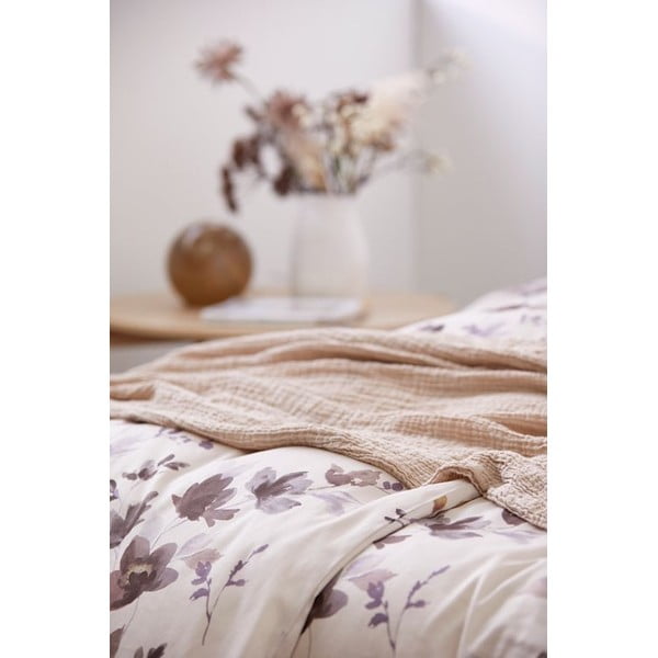Béžový bavlnený pléd na dvojlôžko Södahl Poetry, 200 x 260 cm-image-3