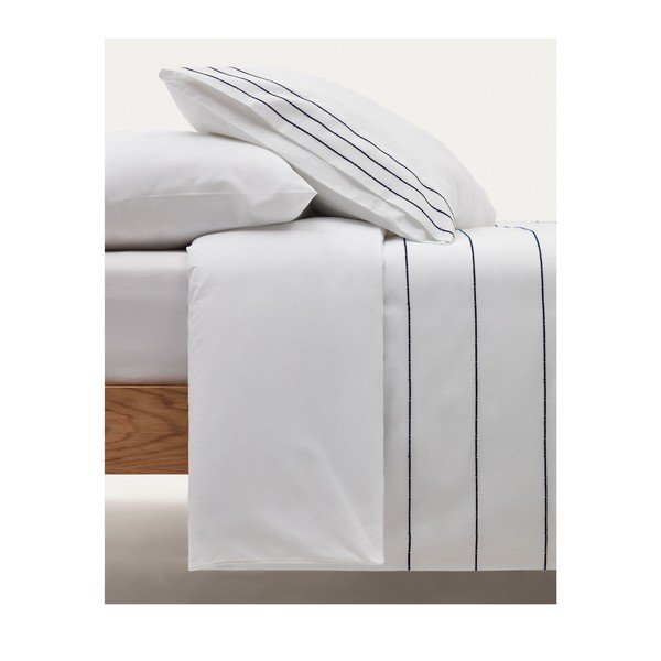 Biele obliečky na jednolôžko/predĺžené z bavlneného perkálu 150x220 cm Cintia – Kave Home-image-1