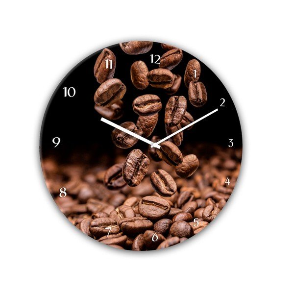 Nástenné hodiny Styler Glassclock Coffee Seeds, ⌀ 30 cm-image-2