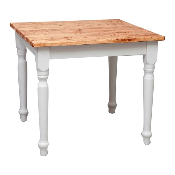 Drevený biely jedálenský stôl Biscottini Vill, 90 x 90 cm