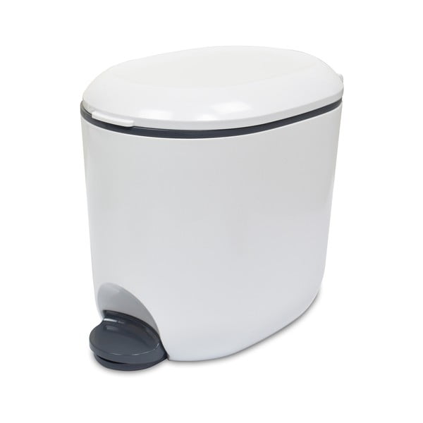 Biely nášľapný plastový odpadkový kôš 3,5 l – Addis