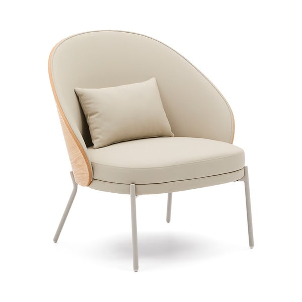 Béžové kreslo z imitácie kože Eamy – Kave Home-image-2