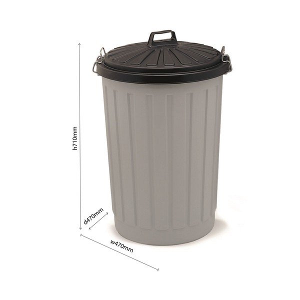 Sivá plastová odpadková nádoba s čiernym vrchnákom Addis, výška 71 cm-image-1