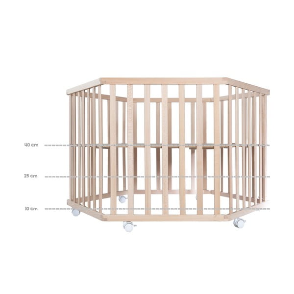 Detská ohrádka z bukového dreva v prírodnej farbe 119x104 cm – Roba-image-4