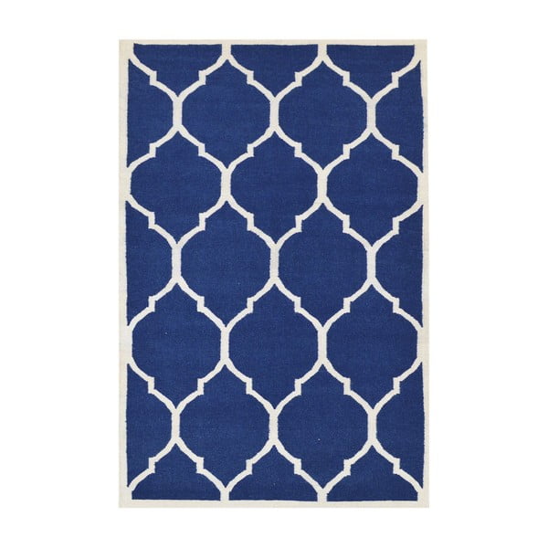 Ručne tkaný modrý koberec Lara, 140 x 200 cm