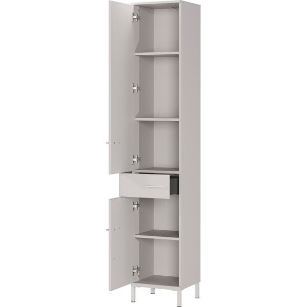 Krémovobiela matná vysoká/úzka kúpeľňová skrinka 34x190 cm Laurino – Germania-image-3