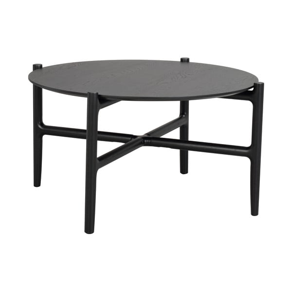 Čierny odkladací stolík z dubového dreva Rowico Holton, ø 80 cm-image-4