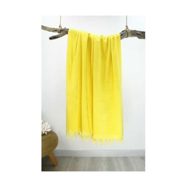 Žltá hammam osuška Classic Style, 90 x 180 cm