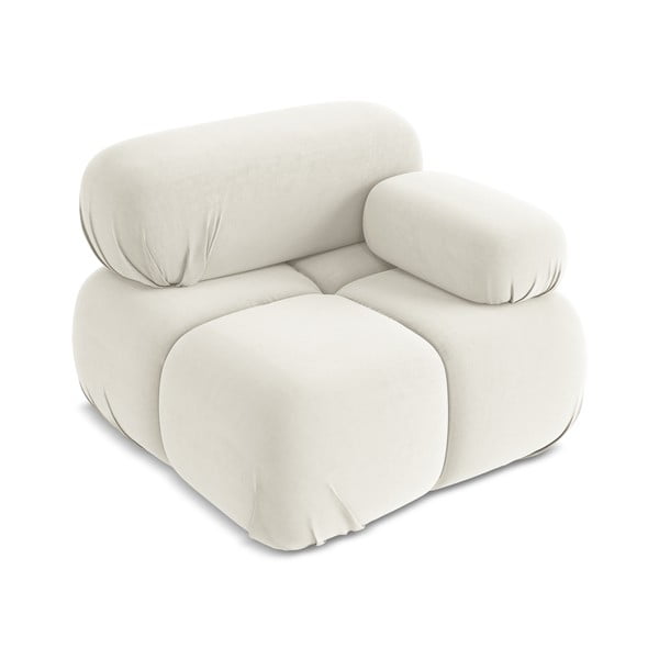 Biely zamatový modul pohovky (pravý roh) Lokua – Makamii-image-2