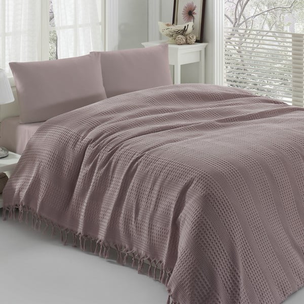Ľahká prikrývka na posteľ Pique Lilac, 220 × 240 cm