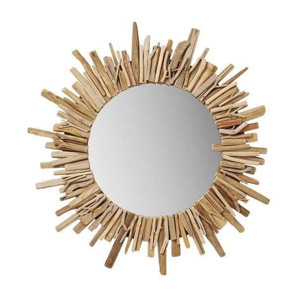 Okrúhle nástenné zrkadlo Kare Design Legno, Ø 82 cm