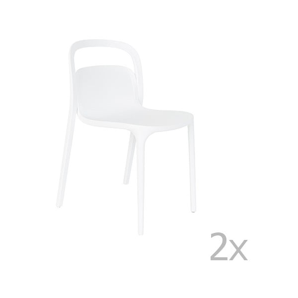 Sada 2 bielych stoličiek White Label Rex