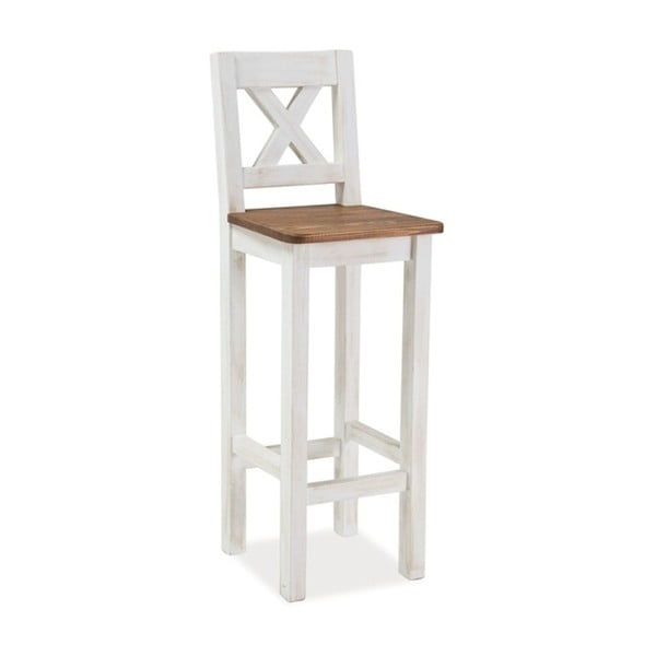 Biela barová stolička z borovicového dreva Signal Poprad
