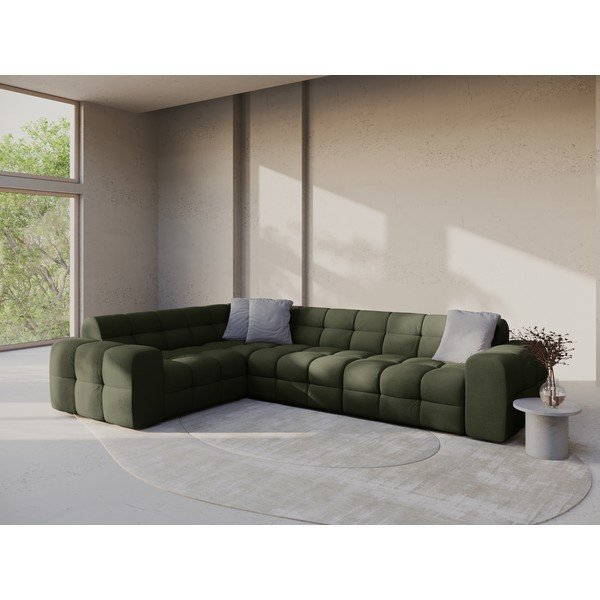 Zelená rohová pohovka (ľavý roh/do L) Kendal – Micadoni-image-1