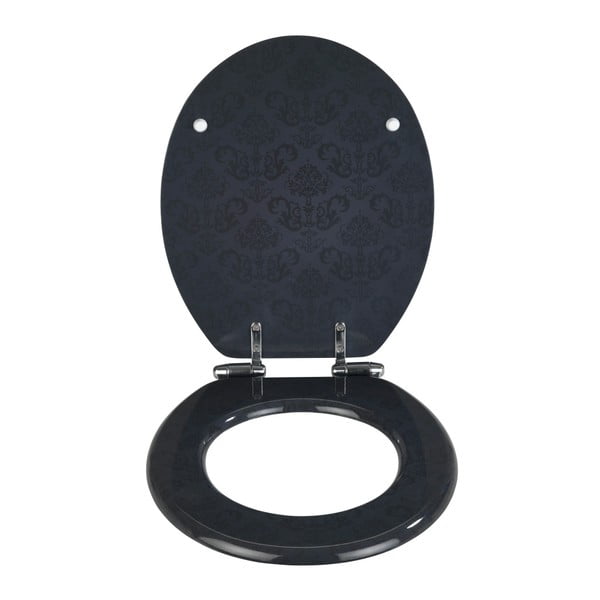Tmavosivé WC sedátko s ľahkým zatváraním Wenko Bellevue, 42,5 x 35,5 cm-image-2