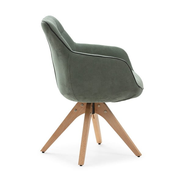 Zelené čalúnené jedálenské kreslá v súprave s podrúčkami 2 ks Donatelo – Marckeric-image-4