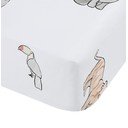 Biela napínacia bavlnená detská plachta na jednolôžko 90x190 cm Zoo Animals – Bianca