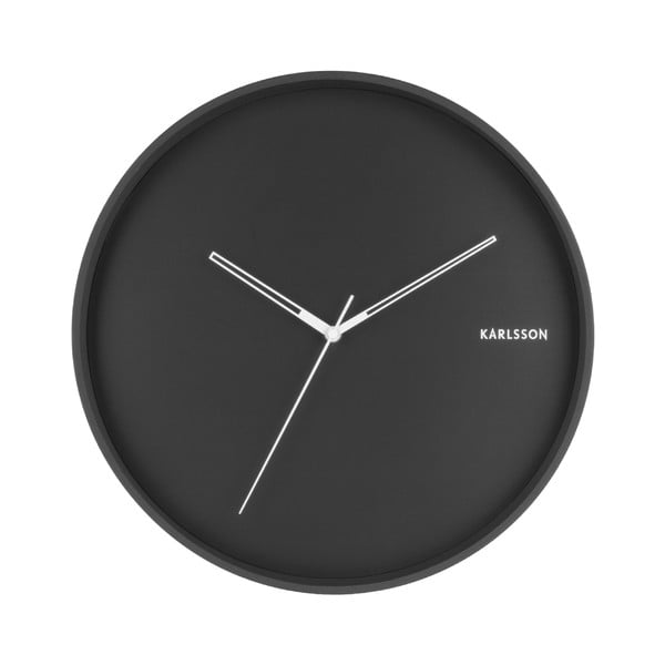 Čierne nástenné hodiny Karlsson Hue, ø 40 cm