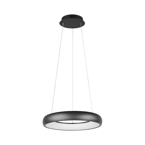 Matne čierne LED stmievateľné závesné svietidlo s kovovým tienidlom ø 46 cm Cardona – Trio