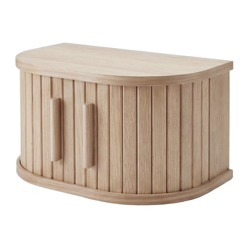 E-shop Závesný/s poličkami nočný stolík v dekore duba v svetlo prírodnej farbe Meta – Unique Furniture