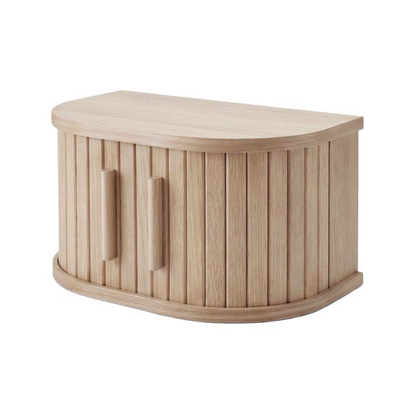Závesný/s poličkami nočný stolík v dekore duba v svetlo prírodnej farbe Meta – Unique Furniture