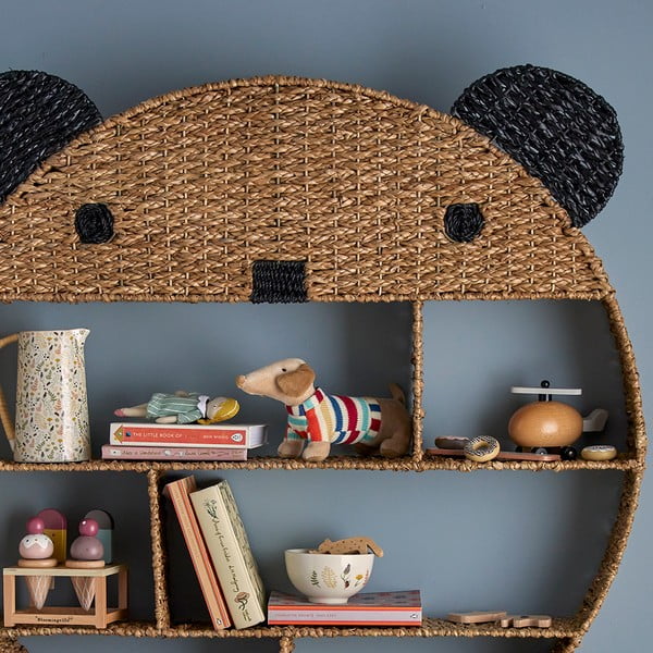 Detská nástenná knižnica z morskej trávy v prírodnej farbe 91,5x98 cm Ghalia – Bloomingville Mini-image-1