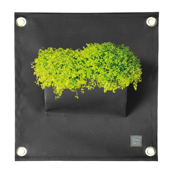 Čierny závesný kvetináč The Green Pockets Amma, 45 x 50 cm