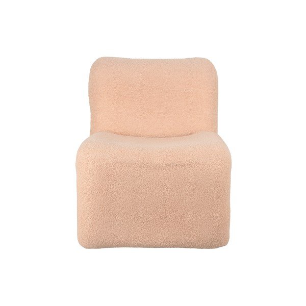 Kreslo z textílie buclé v béžovej a svetlohnedej farbe Fuerza – Leitmotiv-image-2