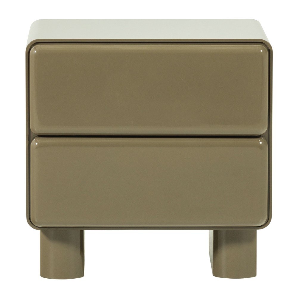 Zelený lesklý nočný stolík Lustra – WOOOD