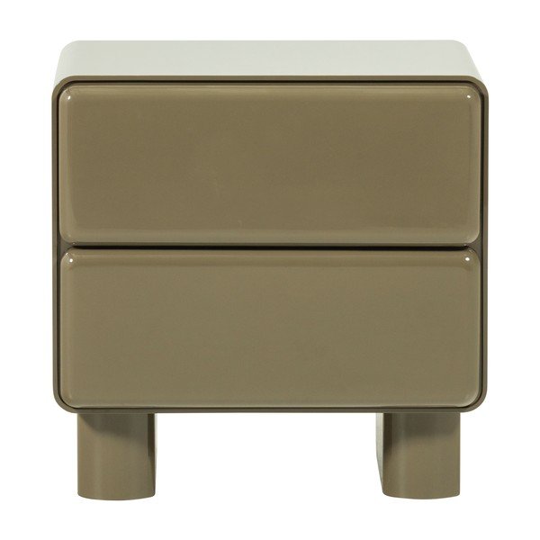 Zelený lesklý nočný stolík Lustra – WOOOD