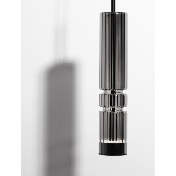 Sivé sklenené LED závesné svietidlo ø 8 cm Bento – Nova Luce-image-4