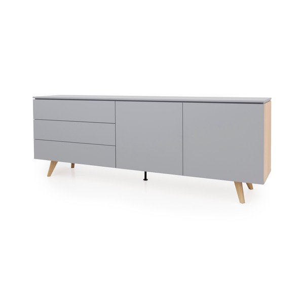 Sivá komoda Tenzo Plain, šírka 210 cm-image-1