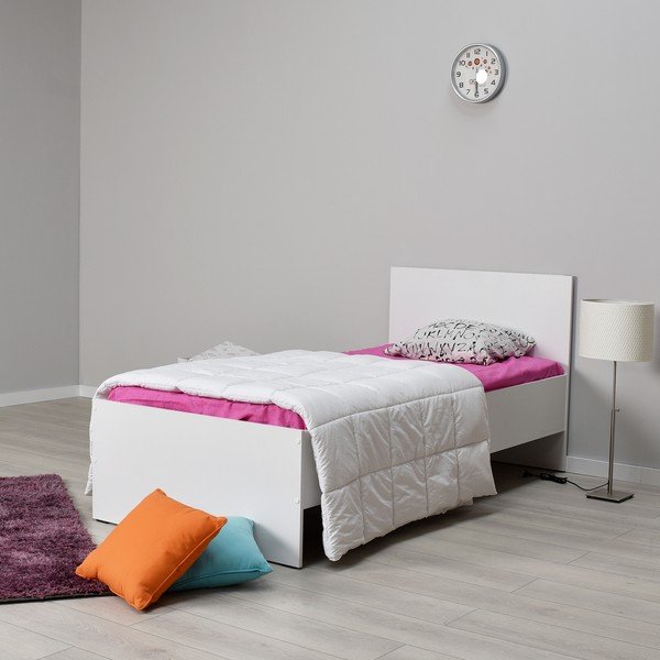 Biela jednolôžková posteľ 90x190 cm KRY – Kalune Design-image-1