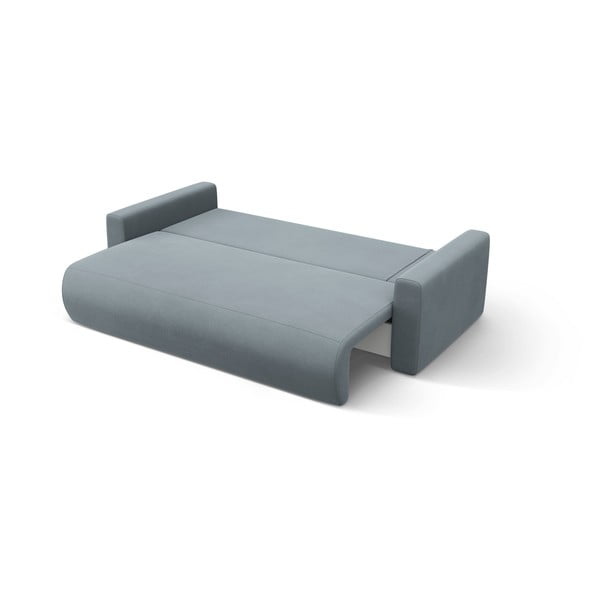 Sivomodrá zamatová rozkladacia rohová pohovka s úložným priestorom Belfast – Cosmopolitan Design-image-4