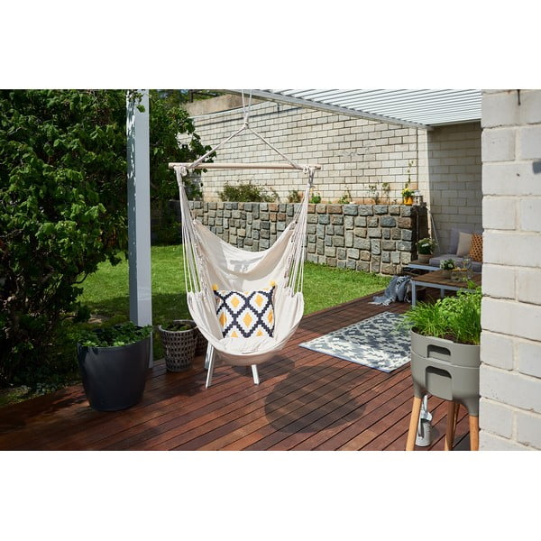 Krémovobiele polstrované závesné záhradné kreslo Tobago – Garden Pleasure-image-4