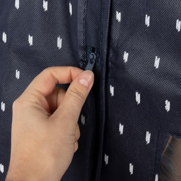 Tmavomodrý závesný obal na oblečenie Compactor Dots, dĺžka 100 cm-image-4