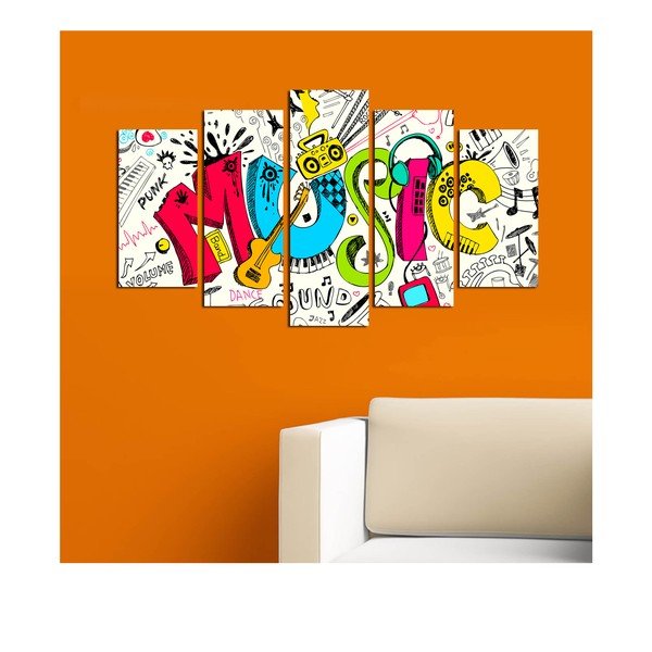 Viacdielny nástenný obraz Music Color-image-1