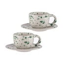 Bielo-zelené šálky na espresso z kameniny v súprave 2 ks 100 ml Carnival – Ladelle