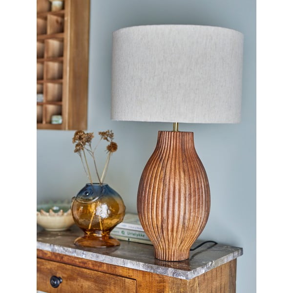 Stolová lampa v prírodnej farbe s textilným tienidlom (výška 53 cm) Karelia – Bloomingville-image-1