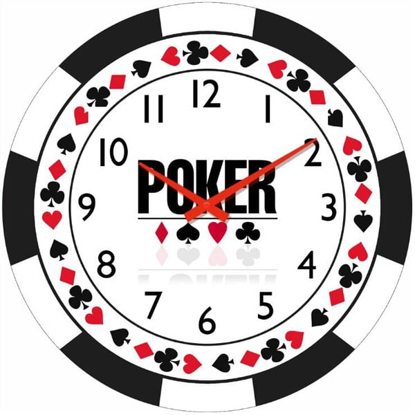 Sklenené hodiny Poker, 34 cm
