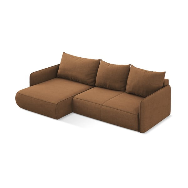 Oranžová rozkladacia/s úložným priestorom rohová pohovka (ľavý roh) Nanea – Makamii-image-4