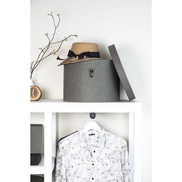 Sivé kartónové úložné boxy v súprave 2 ks s vekom ø 37,5x25,5 cm Rut Canvas Paper Laminate – Bigso-image-3