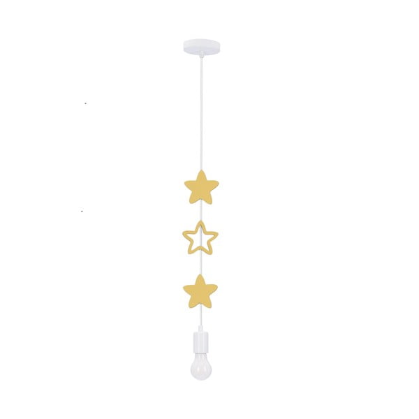 Žlto-biele detské svietidlo s kovovým tienidlom Single - Candellux Lighting