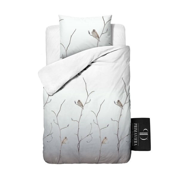 Obliečky z keprovej bavlny Dreamhouse Bird Tree White, 140 x 220 cm