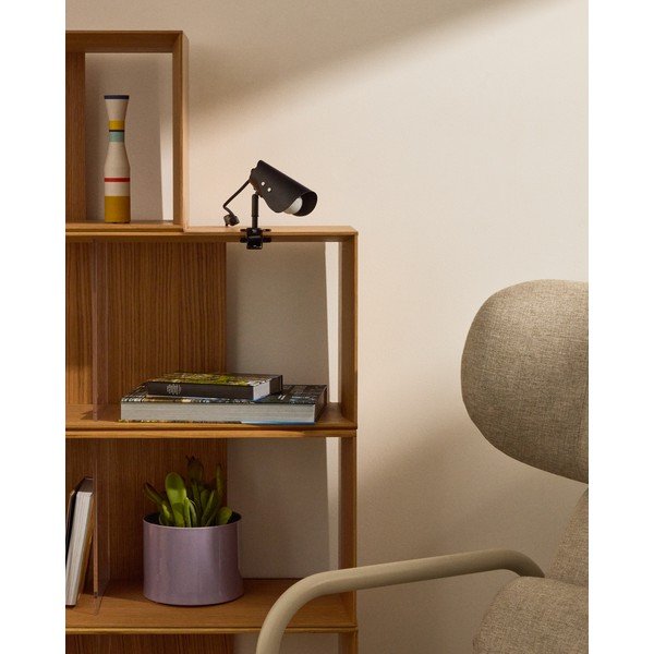 Čierna kovová stolová lampa s klipom (výška  16 cm) Jula – Kave Home-image-2