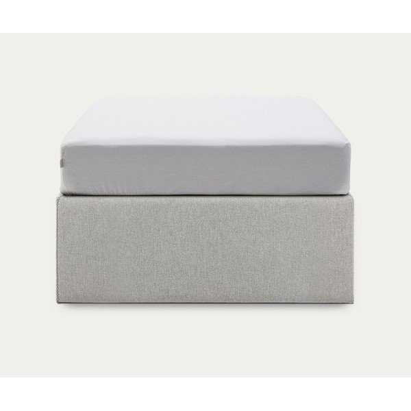 Sivá čalúnená jednolôžková posteľ s úložným priestorom 90x190 cm Matters – Kave Home-image-4