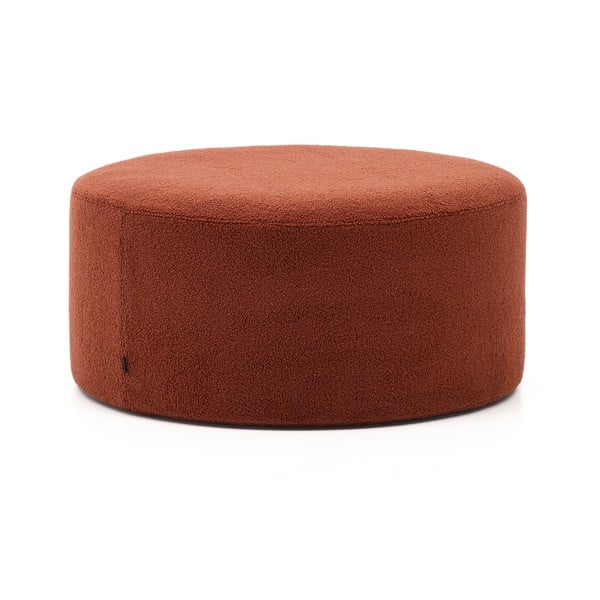 Taburet v terakotovej farbe z textílie buklé Kaeli – Kave Home