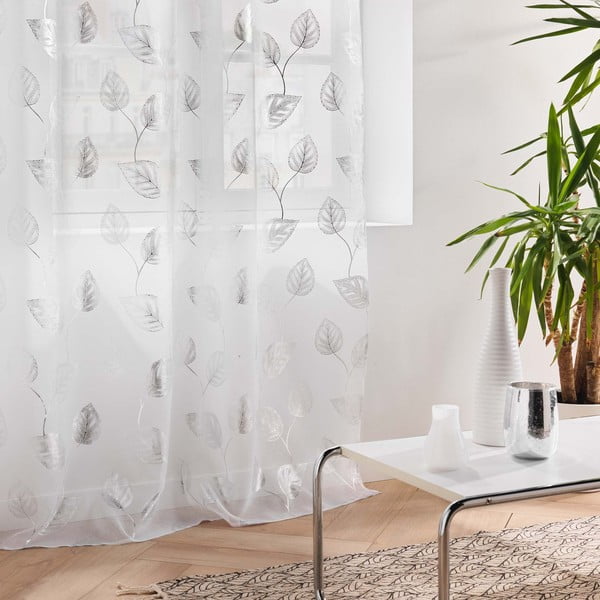 Záclona v bielej a striebornej farbe 140x280 cm Edelia – douceur d'intérieur-image-4